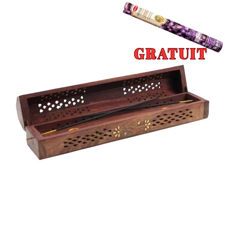 Cutie din lemn 25 cm pentru ardere și depozitare bețișoare parfumate + CADOU Bețișoare parfumate Lavandă HEM Cutie din lemn 25 cm pentru ardere și depozitare bețișoare parfumate + CADOU Bețișoare parfumate Lavandă HEM
