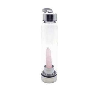 Sticlă apă cu cristal Cuarț Roz 550ml