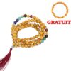 Mala 7 Chakre si Palo Santo -108 margele - lucrata manual + Bratara lemn Palo Santo GRATIS