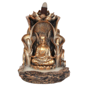 Suport conuri backflow Buddha de bronz 17x18x15 cm