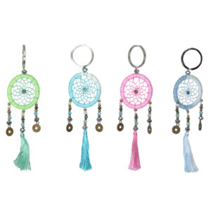 Breloc Dreamcatcher Feng Shui cu Monede Chinezești – Noroc, Protecție și Abundență /Diferite Culori