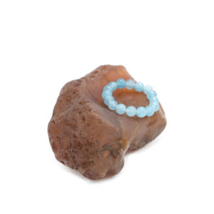 Inel cu Aquamarin – Claritate și Calm Interior | 4 mm pe Gută Elastică