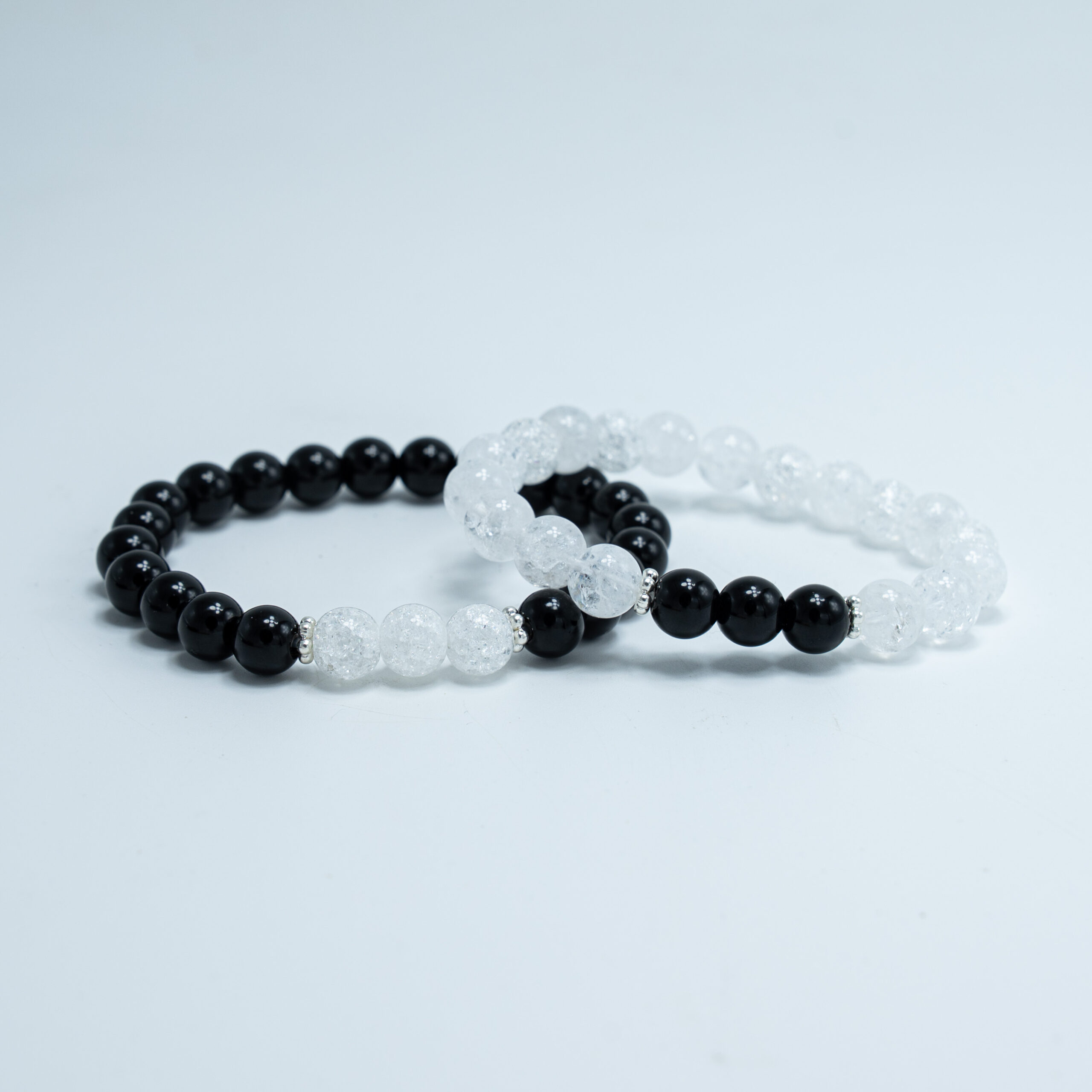 Set Brățări Cuplu Onix Negru & Cristal de Gheață Set Brățări Cuplu Onix Negru & Cristal de Gheață