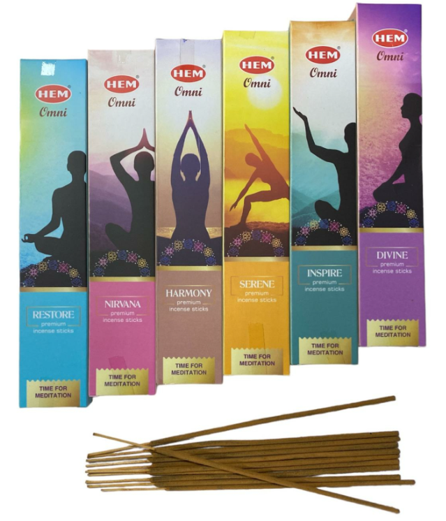 Set HEM Meditație – 6 pachete de bețișoare parfumate Set HEM Meditație – 6 pachete de bețișoare parfumate